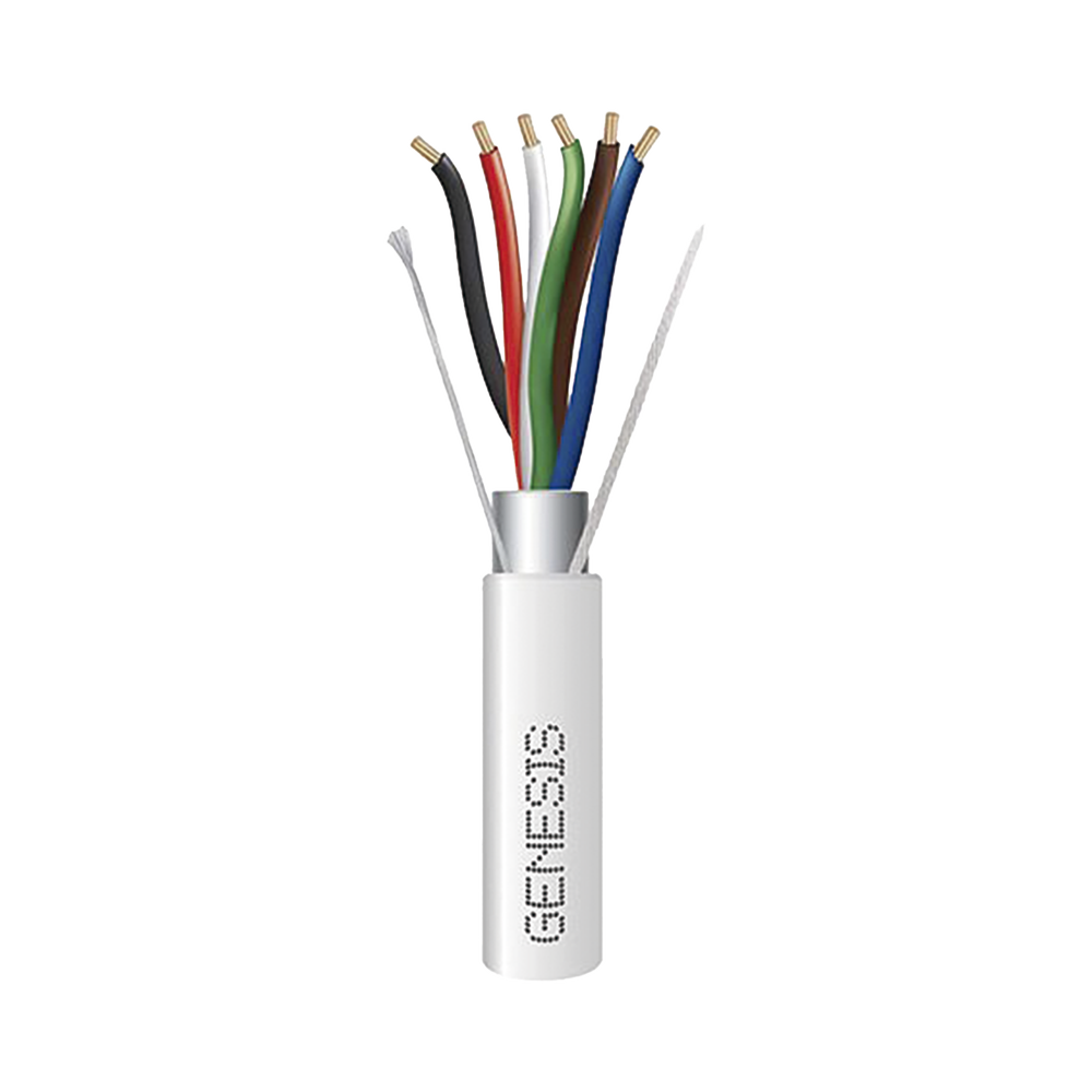 Carrete de 305 Metros / Cable de Cobre / 6 x 18 AWG / Plenum / Color Blanco / Blindado / Para Aplicaciones de Alarmas de Intrusión / Control de Acceso / Automatización / Interfonos y Tv Porteros