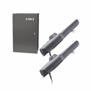 Kit de Operadores Abatibles 6006 de Doorking / Para Puertas de Hasta 5.5 Metros  / Soporta Respaldo de Baterias