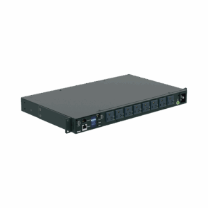 PDU Switchable y Monitoreable por Toma (MS) para Distribución de Energía, Enchufe de Entrada NEMA 5-15P, Con 8 Salidas 5-20R, Horizontal 19in, 120 Vca, 15 Amp, 1UR