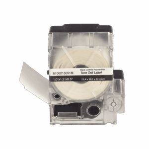 Casete de 100 Etiquetas Autolaminadas Turn-Tell, Con Rotación para Mejor Visibilidad, para Cables de Redes de Cobre o Fibra Óptica, de 5.5 a 7.1 mm de Diámetro