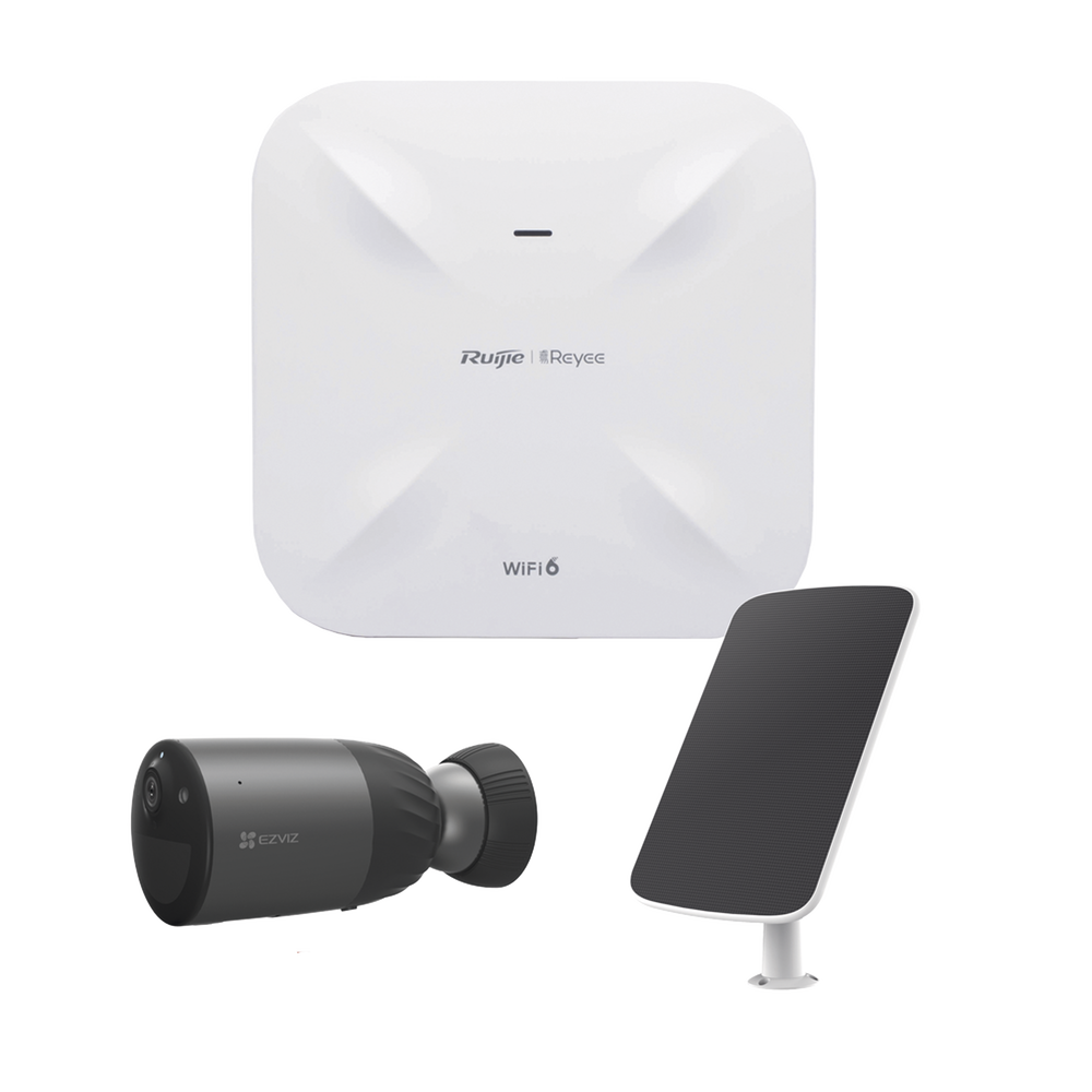 Kit de Cámaras Wi-Fi con Access Point/ Incluye 1 Cámara de Batería CS-BC1C / 1 Pane solar Mod. CS-CMT-SOLARPANEL-C / 1 Access Point RG-RAP6260(G)