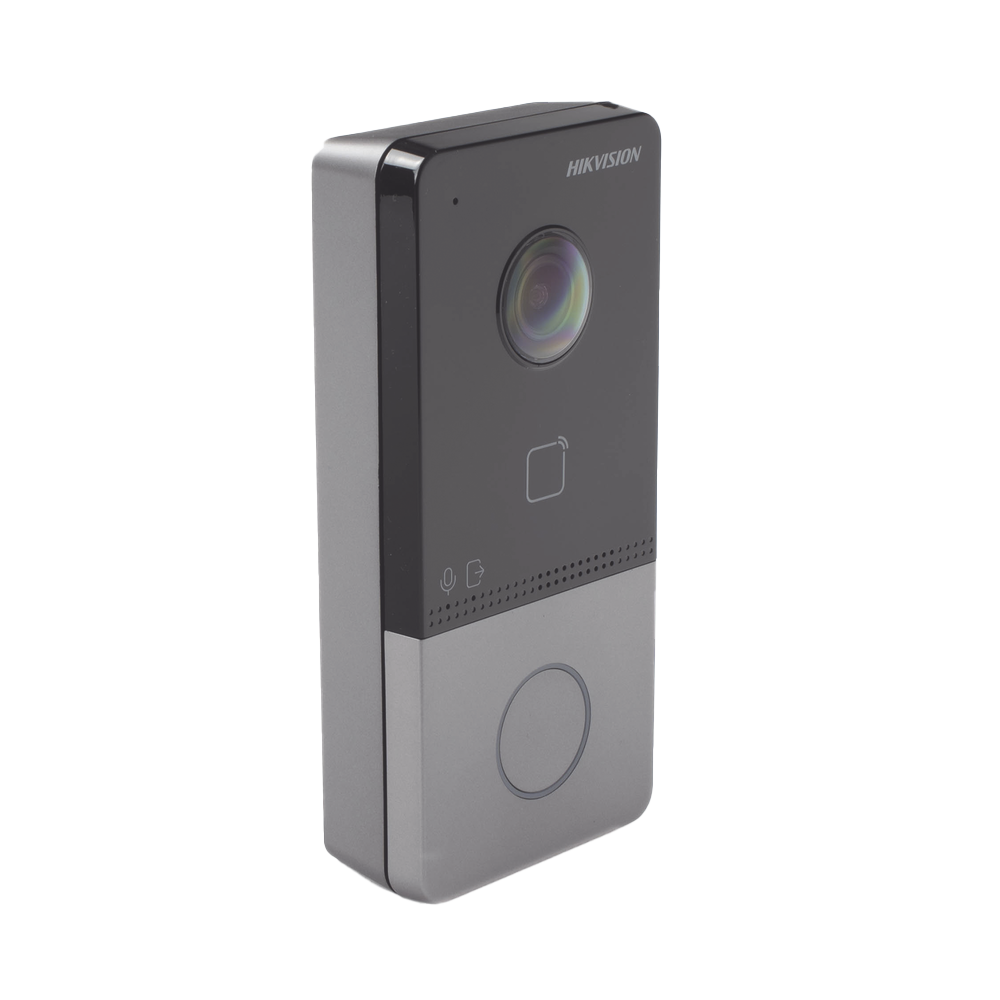 Videoportero IP 2 Megapixel / PoE Estandar / IP65 / Apertura desde Hik-connect / Soporta 1 Departamento y Hasta 6 Monitores / Soporta Tarjetas Mifare / 1 Salida Relay