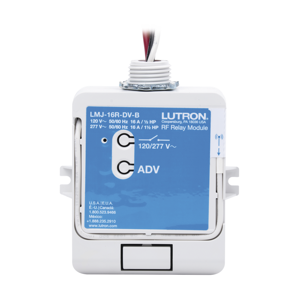 (RadioRA2) Relay control de iluminación, carga 16A, 120/277V, compatible con RadioRA2, RA2Select y RR3.