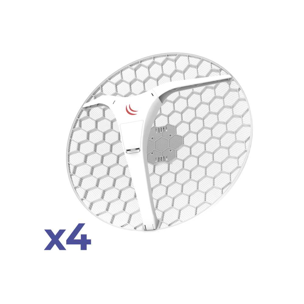 (LHG XL 5 ac 4 Pack) CPE y PtP en 5GHz 802.11 a/n/ac con Antena de Rejilla de 27dBi. "Ahora con Más Velocidad y Mayor Distancia"