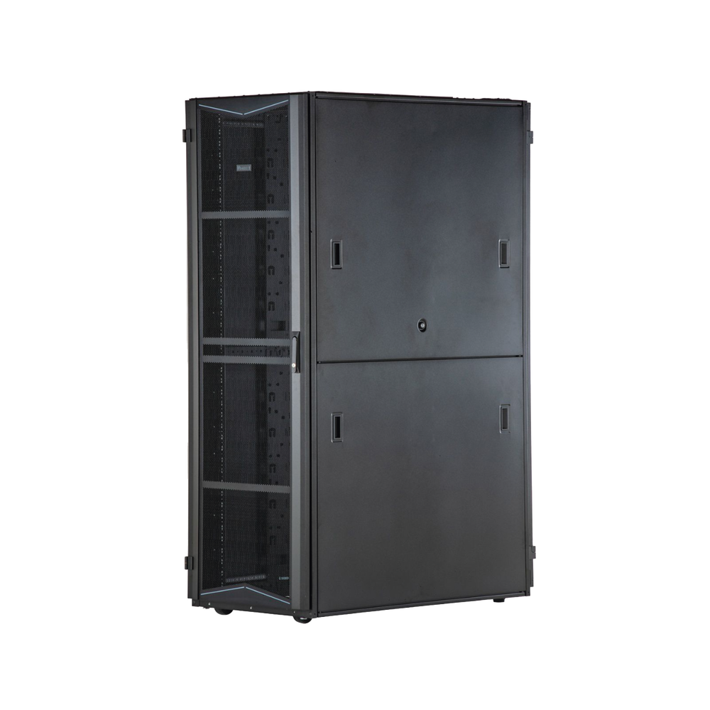 Gabinete FlexFusion para Centros de Datos, 42 UR, 800 mm de Ancho, 1070 mm de Profundidad, Fabricado en Acero, Color Negro