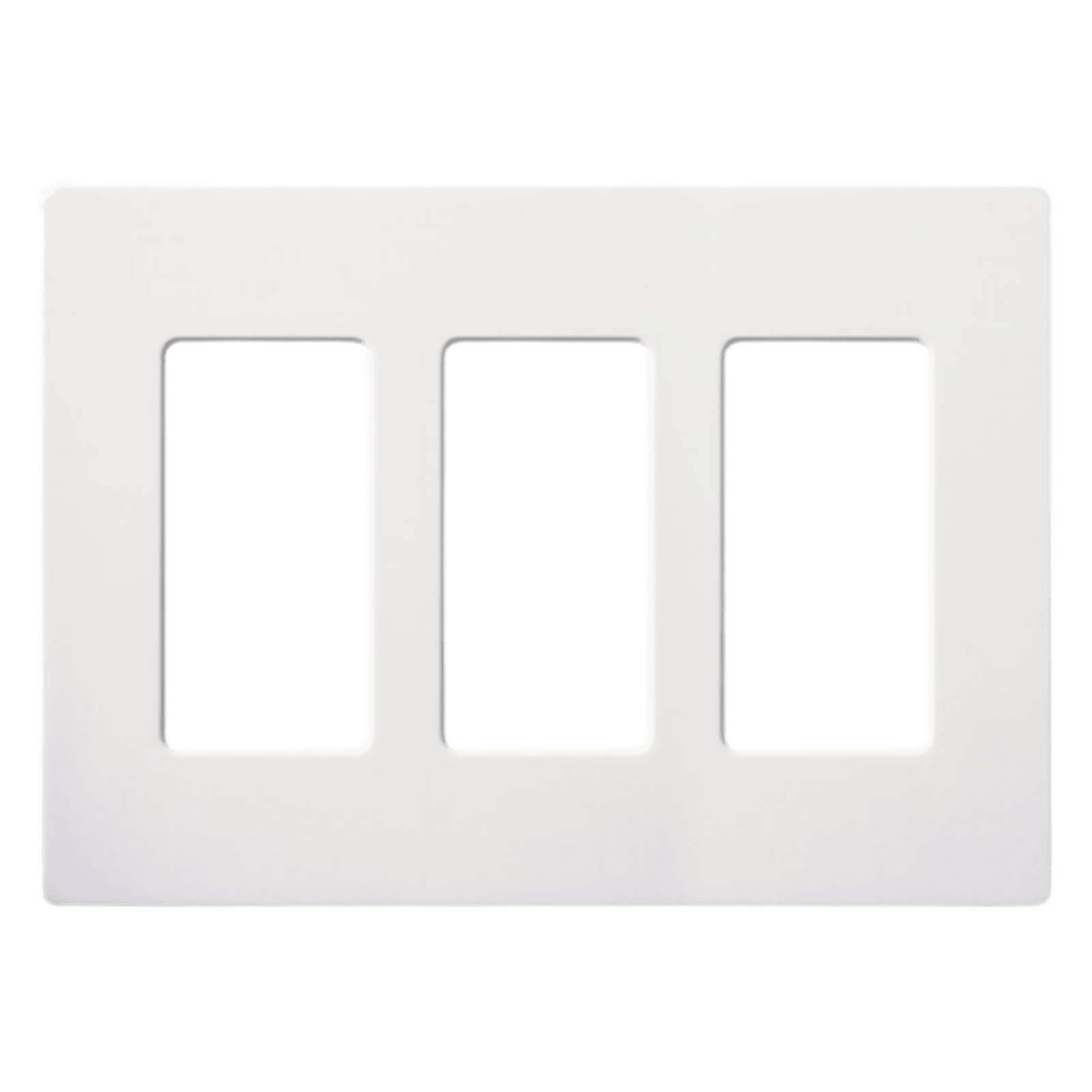 Placa de pared 3 espacios, color blanco, para atenuador (dimmer), switch ó control remoto PICO inalámbrico.