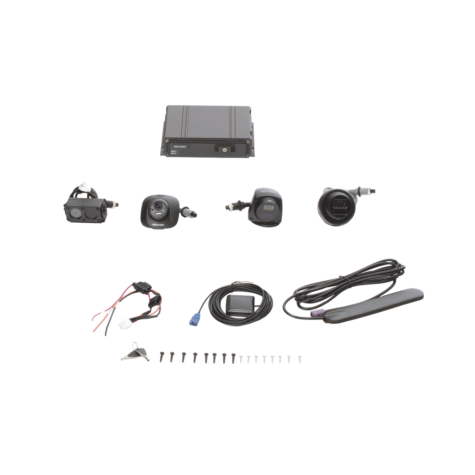 Kit DVR Móvil 1080P / Incluye 4 Cámaras TURBOHD 1080P / Modulo 4G y GPS / Soporta Memoria SD / Visualización por Hik-Connect Teams