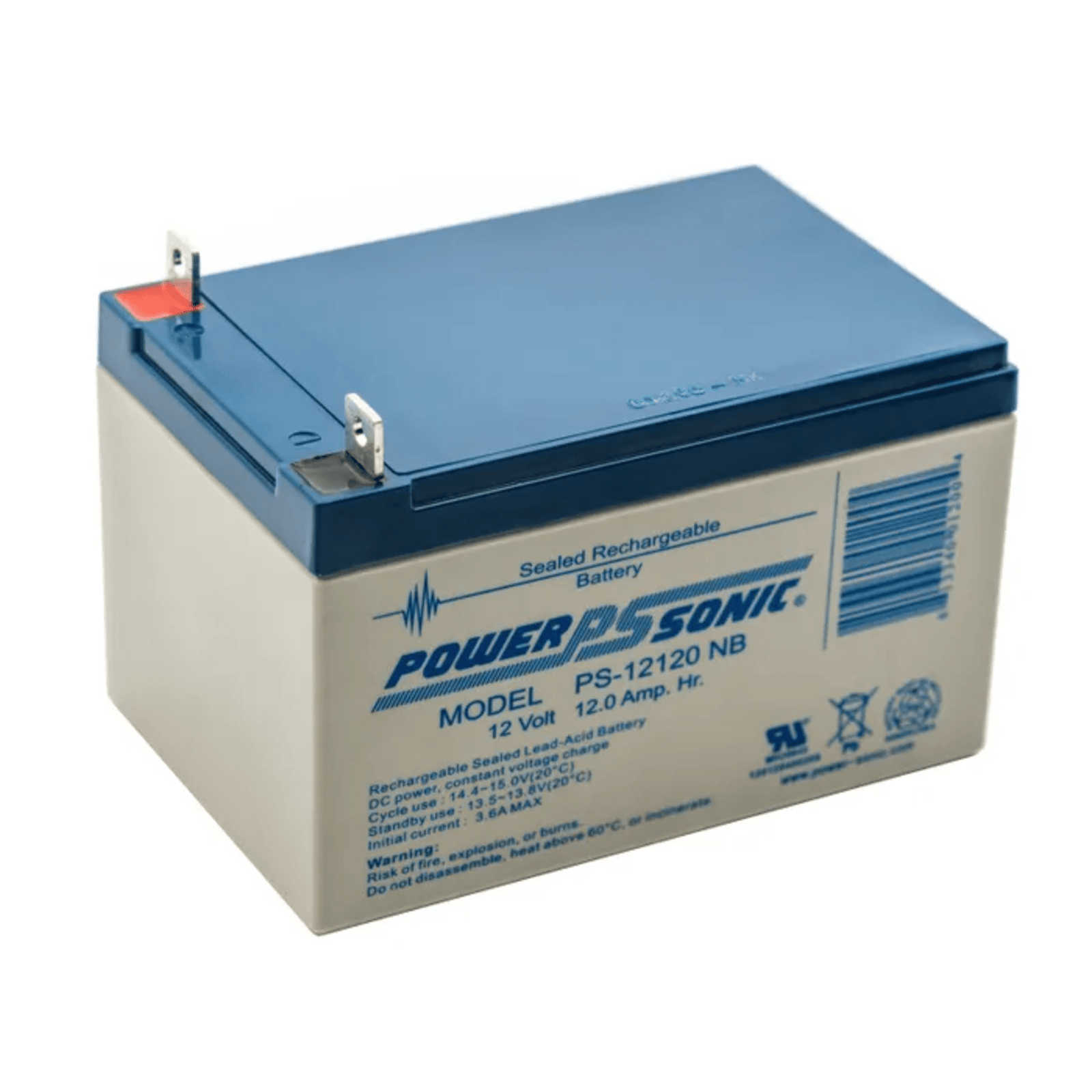 Batería 12V Recargable, 12AH, Para Respaldo, Tecnologías AGM/VRLA, 5 Años Vida Útil, Terminales tipo NB1, Reconocida UL , Sin Mantenimiento, Sin Derrames