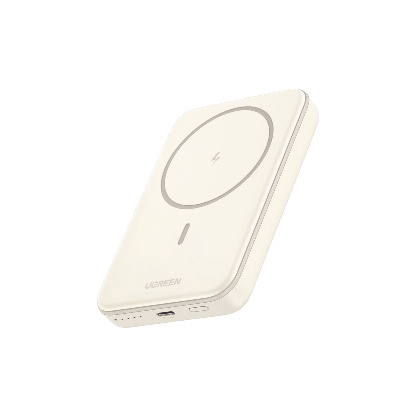 Power Bank MagSafe de 10000mAh | 20W | Carga Inalámbrica y por Cable USB-C | Sistema de Protección Inteligente | Tecnología de Carga Rápida | Ultra Delgado | Ultra ligero | Compatible con iPhone 15/14/13/12 | Color Beige.
