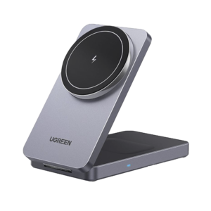 Cargador Inalámbrico 2 en 1 20W / Tecnología Qi2 15W Certificada / Carga Simultánea iPhone y AirPods / Ángulo Ajustable 70° / Diseño Plegable y Portátil / Compatibilidad Universal