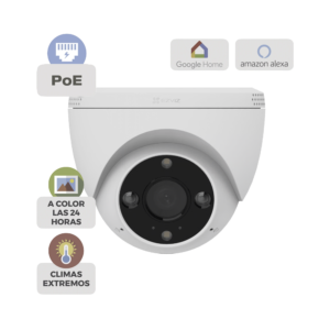 Cámara IP POE Inteligente / 2K 4MP (2304x1296) / IA Detección Humano-Vehiculo / Visión Nocturna Color / Audio Bidireccional / IP67 / Almacenamiento MicroSD 512GB