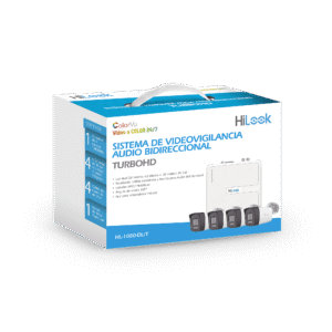 KIT TurboHD 1080p / DVR 4 canales / 4 Cámaras Bala de Metal / H.265+ / 1 Fuente de Poder Profesional / Accesorios de Instalación